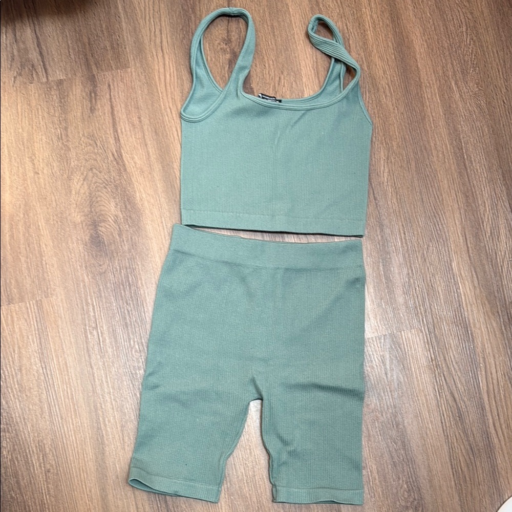 Zara Sage Ribbed Top
